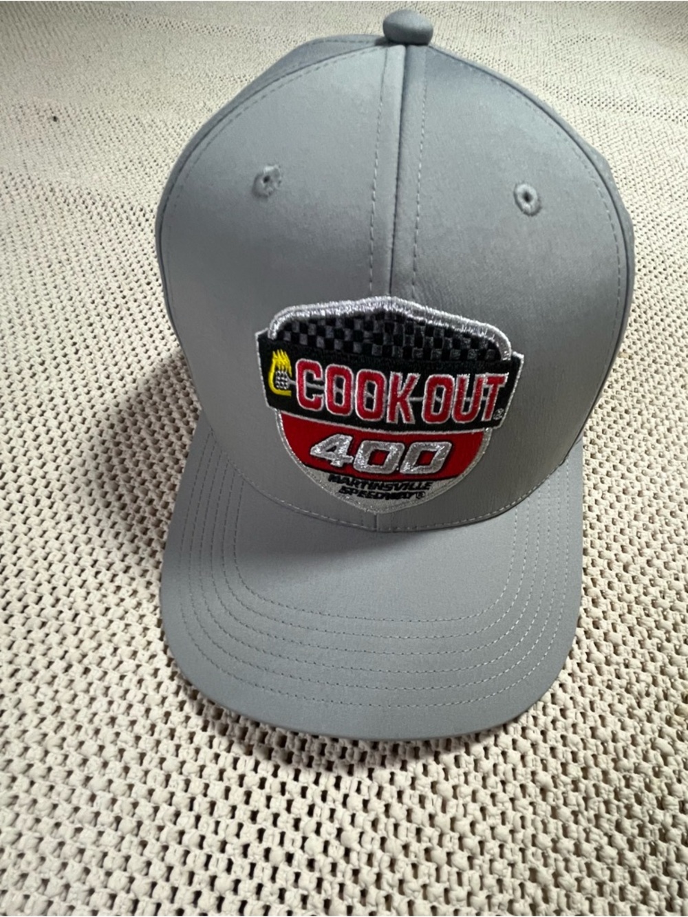 Martinsville cook out 400   embroiled logo hat men limited edition grey Men
